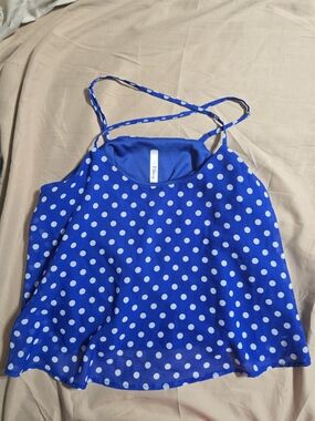 Blue Polka Dot Spaghetti Strap Cami